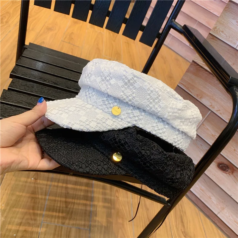 

01907-yuchun-lace flower autumn Retro style lady VISORS cap women leisure hat