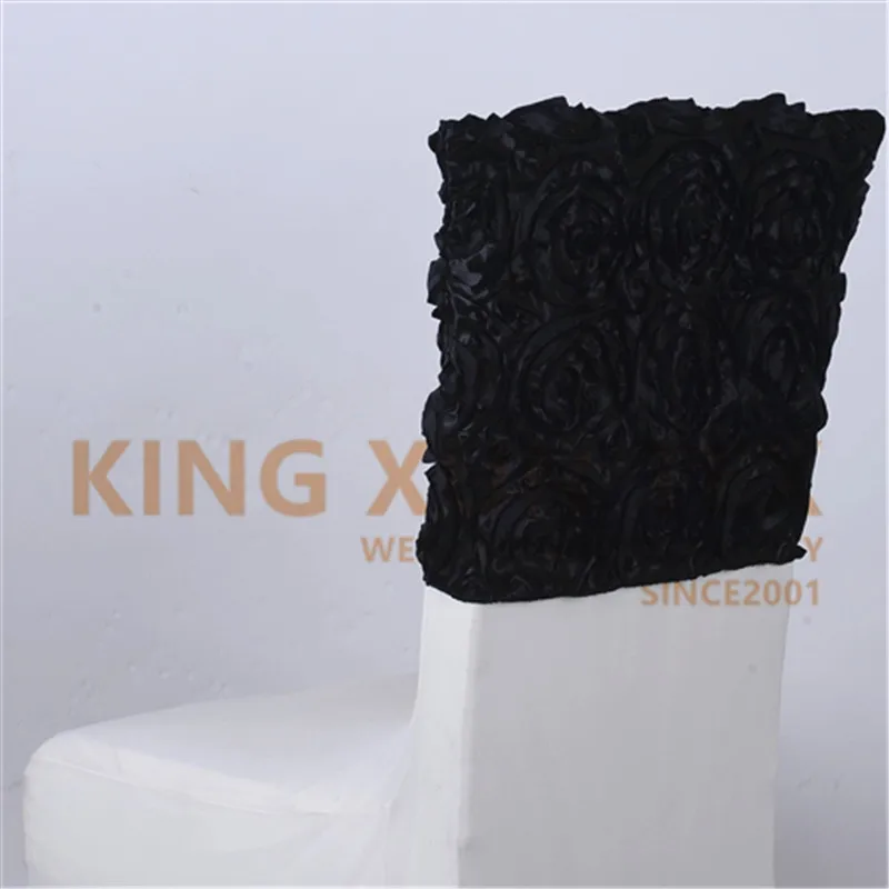 

20 50 100pcs Satin Rose Chair Cap Hood For Spandex Chair Cover Wedding Dining Event Hotel Party Decoration