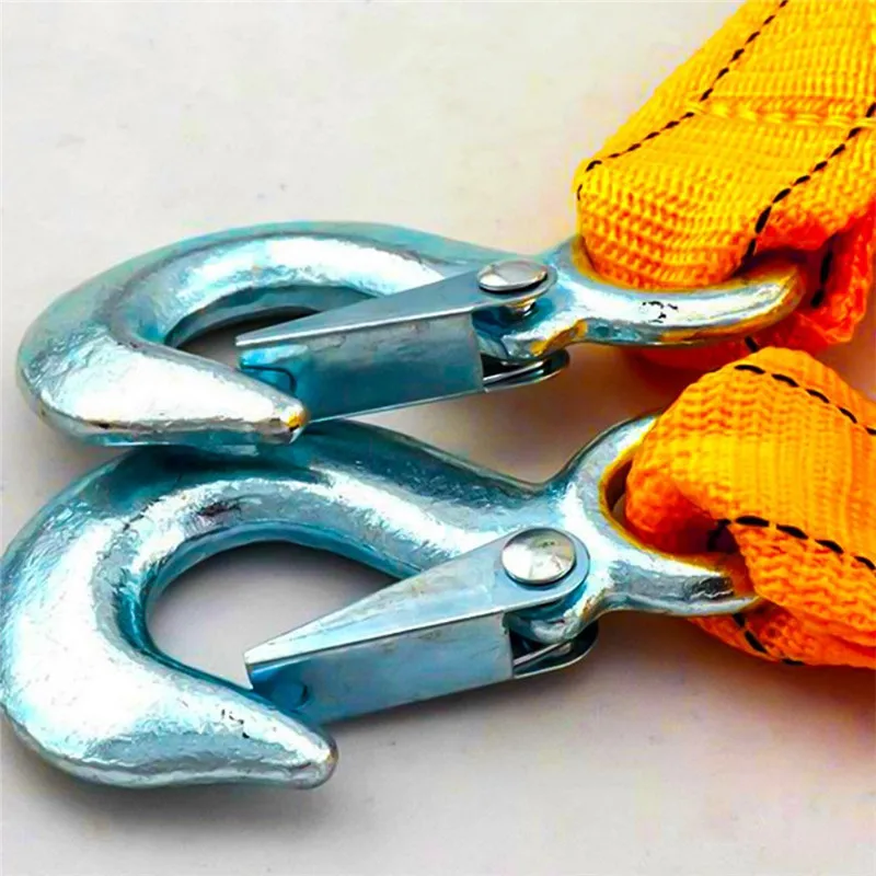 13 قدم/4 متر 3 طن سيارة سحبها الطوارئ الصلب الانتعاش حبل للسحب ل سيارة شاحنة التخييم سحب حبل مع الحديد المطاوع السنانير