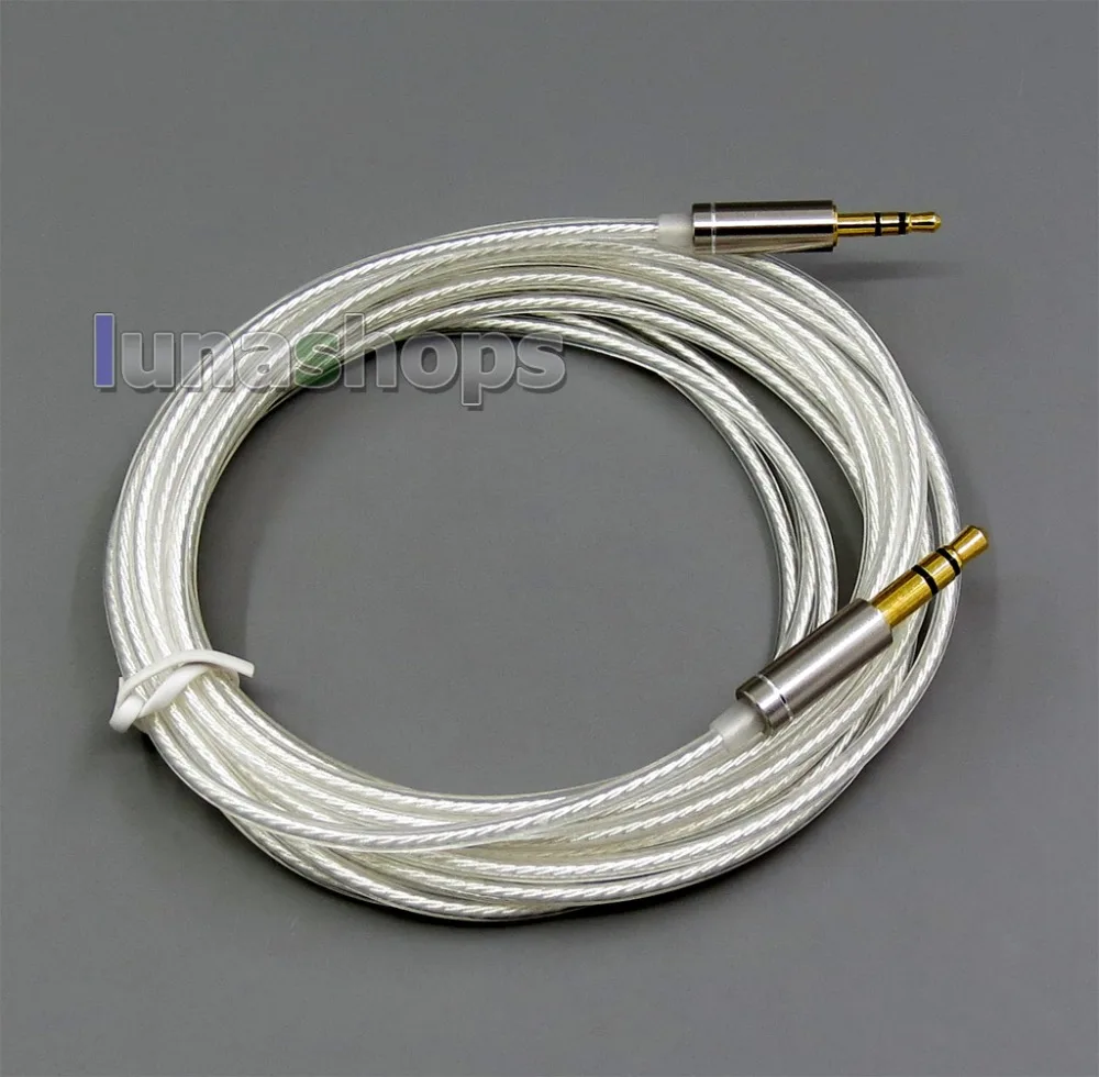 LN006058 1 2m 2m 3m 3 5mm To 2 5mm OCC Silver Plated Earphone Cable For Headphone Headphone On ear