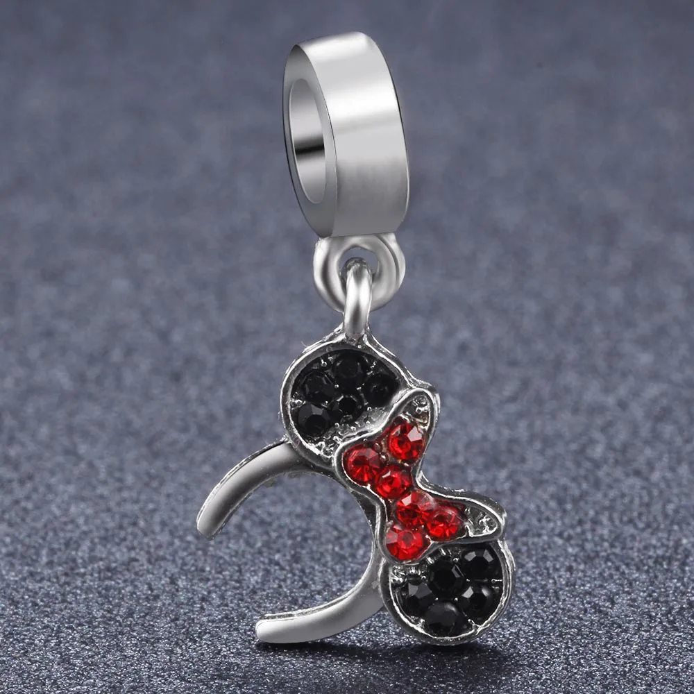 

Fashion Lovely Mickey Headband Dangle With Mickey Minnie Charm Beads Fits Pandora Bracelet Component Charms Pendant Wholesale