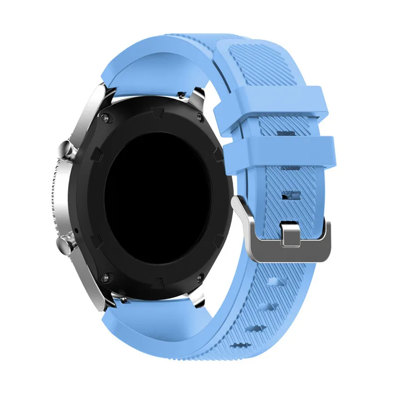 22 мм силиконовые Ремешки для наручных часов 18 цветов для Galaxy Watch 46 мм gear S3 Frontier ремешок для наручных часов аксессуары браслет - Цвет ремешка: Light Blue