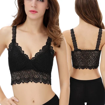 

Sexy Lace Bra Bralette Bralet Crop Top Floral Sexy Lingerie Soild Color Comfortable Intimates Ladies Bras Padded Tank Tops