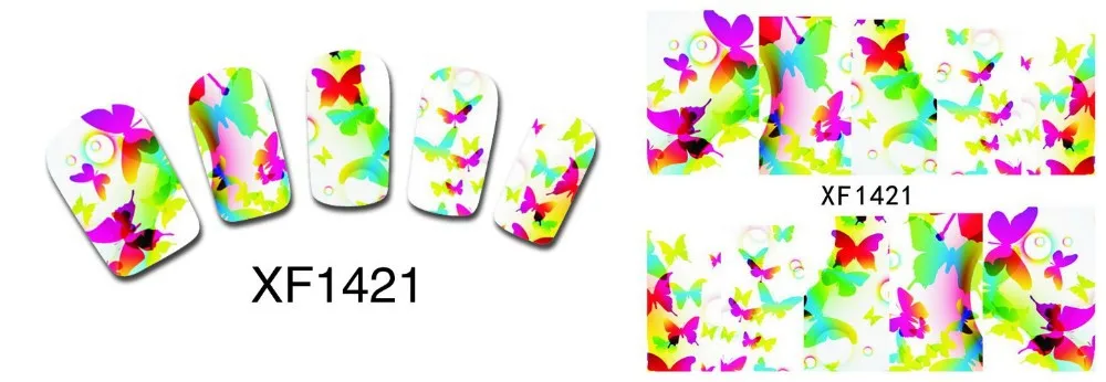 WUF 50 листов блестящие наклейки для дизайна ногтей с изображением цветов, Переводные переводные наклейки, красота обертка из фольги маникюр