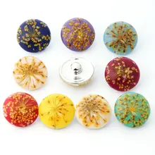 Мода красота 10 шт Смешанные Красочные Круглый купол смолы высушенные цветы 18 мм застёжка, бусинка застежка браслета ювелирные изделия NS0025
