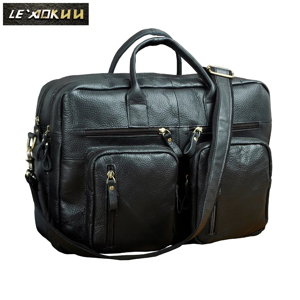 Мужской кожаный портфель в античном стиле, деловой портфель для путешествий, сумка для ноутбука, черная модная сумка-мессенджер, мужская сумка-тоут k1013b