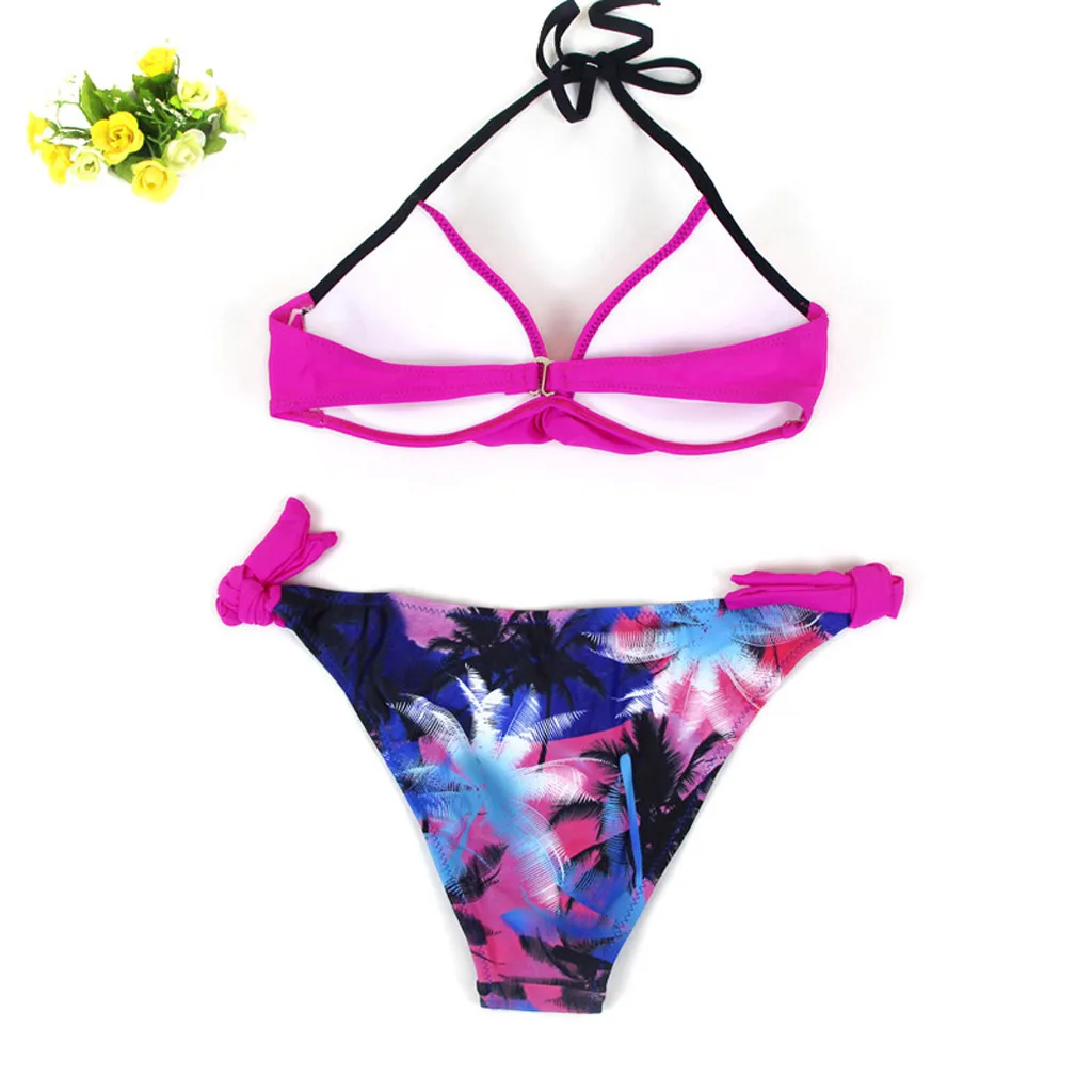 Womens Padded Push up Bra Bikini Set Print Swimsuit Bathing Suit Swimwear Beachwear swimwear women plus size mujer Dropship
