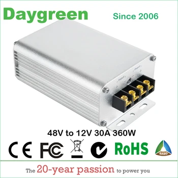 

2X 48V to 12V 30A 360W Voltage Reducer DC DC Step Down Converter for Golf Cart Electric Motorcycle Scooter 48VDC to 12VDC 30AMP