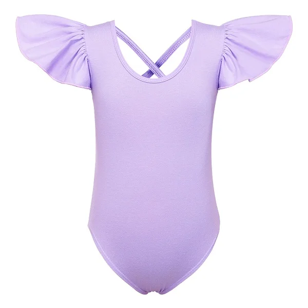 BAOHULU гимнастическое трико для девочек; детская Одежда для танцев; детское боди; танцевальный трико для девочек; балетный костюм с юбкой-пачкой - Цвет: B100 Purple