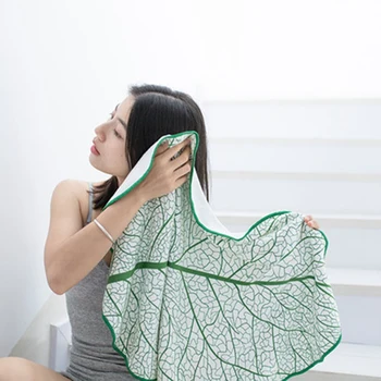 

66x29 cm,175x110cm New Sunbath leaf shape Beach Towels Green Style serviette de plage Blanket Women Sunbath Dress Bath Towel