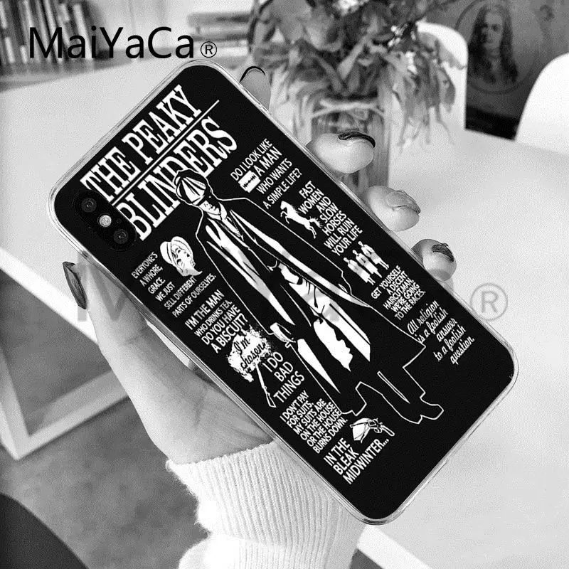 Чехол для телефона MaiYaCa Peaky Blinders Tv, милый чехол для телефона Tommee Shelby, для Apple iphone X и 8, 8 plus, 7, 7 plus, 6s, 6s Plus, XS, XR, 5c, чехол для телефона