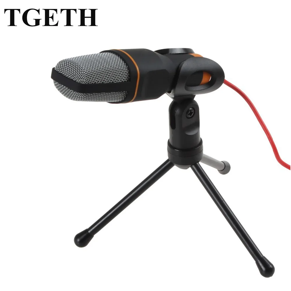 

TGETH SF-666 Microphone 3.5mm Jack Wired With Stand Tripod Handheld Mic For PC Chatting Singing Karaoke Laptop