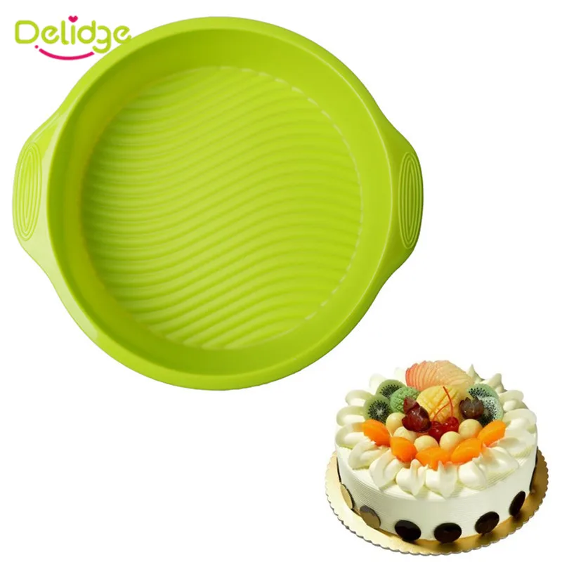 Delidge 1 шт. 28*22 5*6 см круглая силиконовая форма для торта 3D помадки шоколада фонтанта