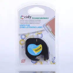 Cidy 2PK 1/2 "х 13 белого пластика Dymo LT 91202 91332 S0721620 letratag этикетки ленты для принтера Dymo