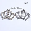 10PCS 24*32MM Vintage Fashion Crown Shape Rhinestone Buttons For Clothing Shoes Decoration Crystal Clear Button For Wedding ► Photo 2/4