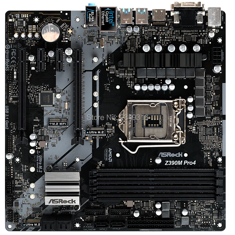 Новинка для ASRock Z390M Pro4 оригинальная б/у настольная материнская плата 1151 Z390 разъем