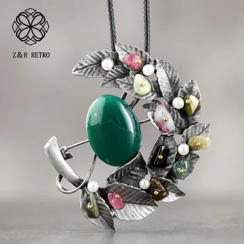 

Vintage Necklace Jewelry For Women Pendant With Beads Female Suspension Neck Decoration Long Chain Plant Accessories Wholesale