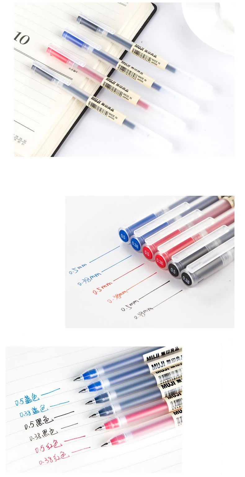 1 шт MUJI гелевая ручка 0,5 мм 0,38 мм черный/синий/красный гладкие чернила цвет матовые ручки милые Caneta Kawaii школьные офисные стационарные подарок
