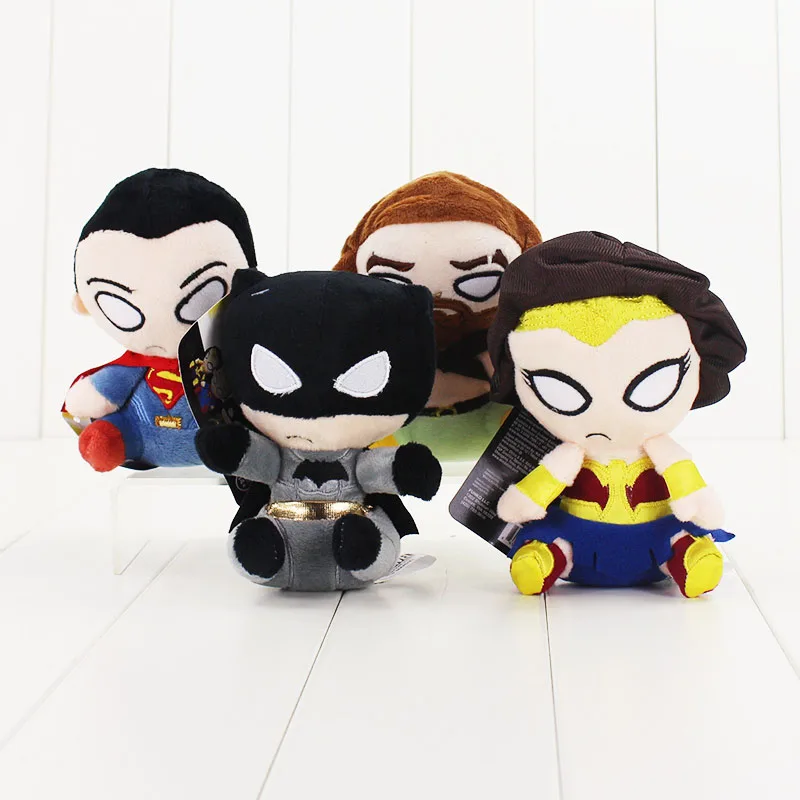 4 шт./компл. Вопрос версия Super Heroes плюшевые игрушки Супермен Бэтмен Wonder woman Аквамен прекрасные детские игрушки куклы