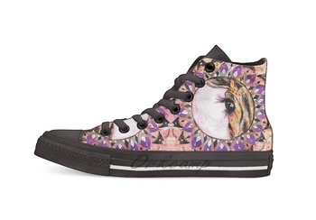 

Giraffe Manor Design breathable Casual High Top lace-up Canvas shoes sneakers For Drop shipping