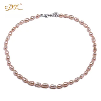

JYX AAA beautiful oval pearl necklaces 100% freshwater 7-8mm Natural lavender Cultured Freshwater Pearl Necklace 17"