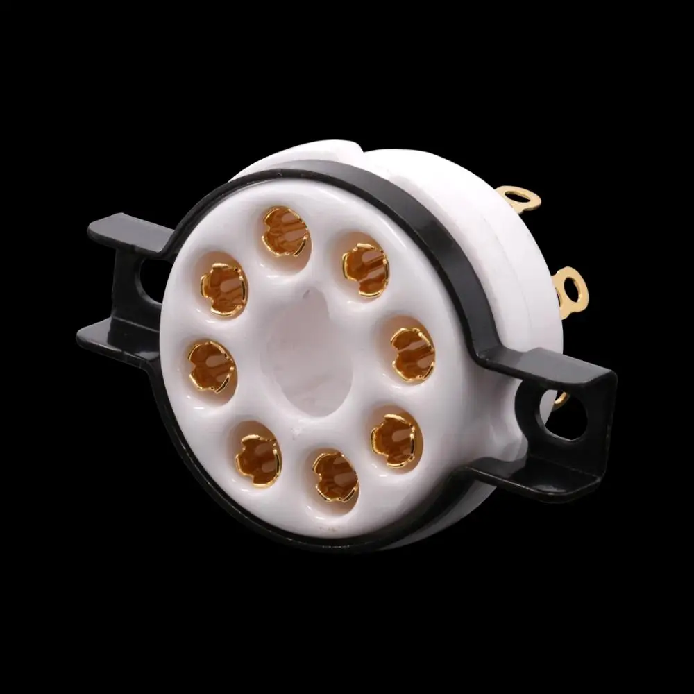 EIZZ высококачественный керамический 8-контактный восьмиконтактный разъем для вакуумной трубки с золотыми латунными контактами Для EL34 KT88 6550 6V6 274B 6L6 Hifi ламповый усилитель DIY 1 шт