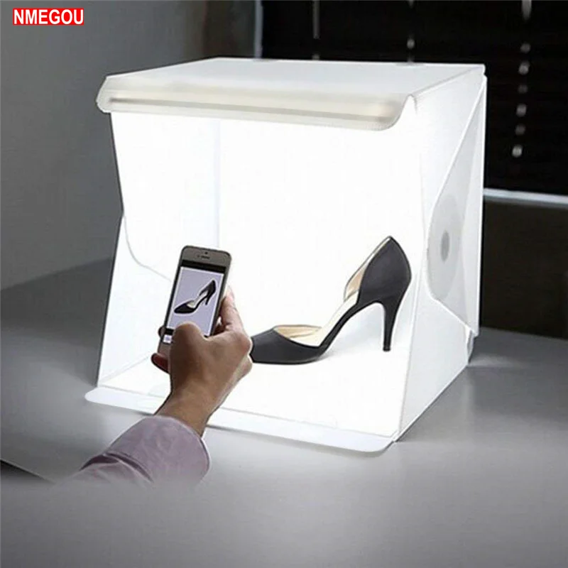 Mini caja de luz plegable portátil para estudio fotográfico, caja de para habitación, tienda de mesa para sesión de fotos con luz LED - AliExpress Productos electrónicos
