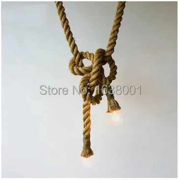 

LOFT DIY Rope Chandelier Creative Personality Retro Style Handmade Hemp Cafe Bar Clothing Industry Lighting