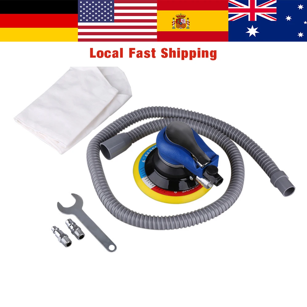 

Practical Air Sander Random Orbital Palm Sander 6" 150mm Pad Pneumatic Tool Polisher Dust Collection+Dust Collection Hose