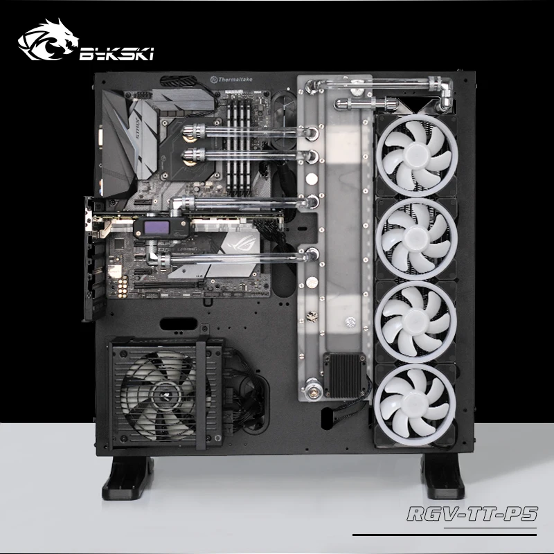 BYKSKI акриловая доска водный канал решение использовать для ThermalTake/Tt Core P5 для ЦП GPU Блок/3PIN RGB/вместо резервуара