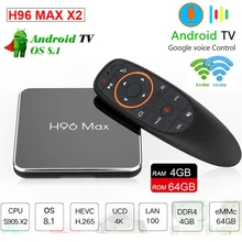 Android 8.1 tv box H96 Max X2 Smart Amlogic S905X2 4GB Ram 64GB Rom 4G&5GHz Wifi Bluetooth H.265 4K DDR4 set top box pk X96 Max 