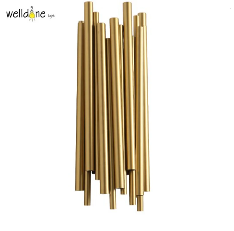 Modern gold dramatic pipe organ brubeck wall lamp for hotel room bedroom aluminum plated