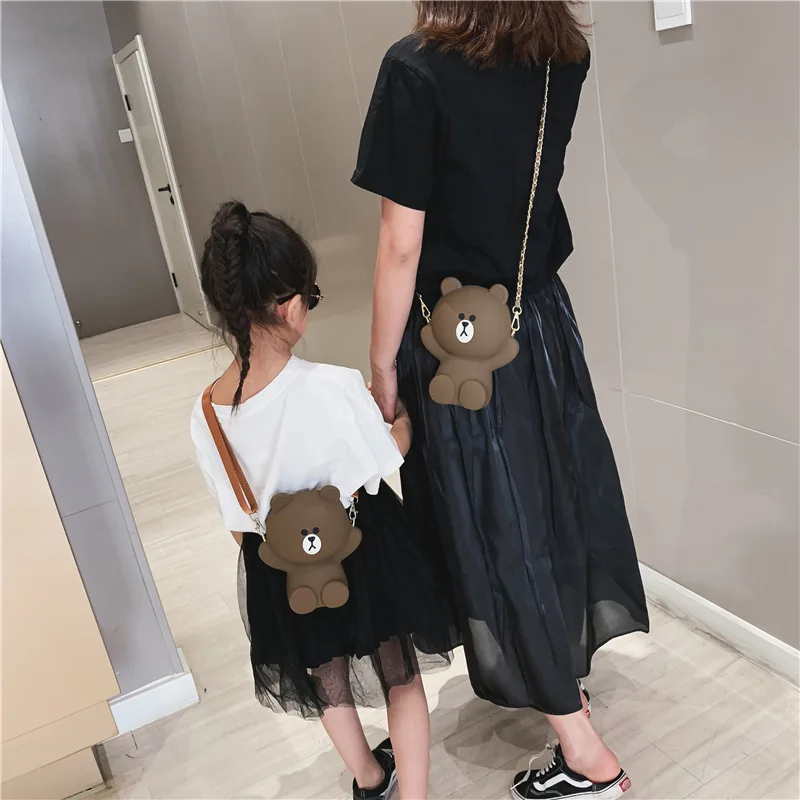 

Brand Designer Bags For Women Girl Kids Children Shoulder Bags For Fashion Bear Clutch Bolsas
