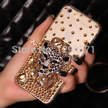 

Gold Fox Leopard Bling Diamond Case Cover For Iphone XS Max XR X 8 7 6 Plus 5S Samsung Galaxy Note 9 8 5 4 3 S9/8/7/6 Edge Plus