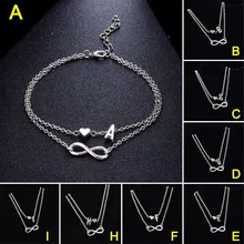 Женские браслеты с буквенным сердцем, модные Многослойные браслеты ручной работы, Винтажные Украшения для ног, вечерние, новинка