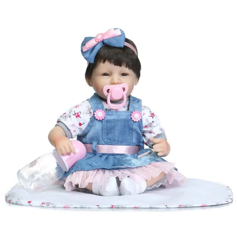 

40cm 16 Inch Silicone Reborn Baby Doll kids Playmate Gift For Girls Baby Alive Soft Toys For Bouquets Doll Bebe Reborn