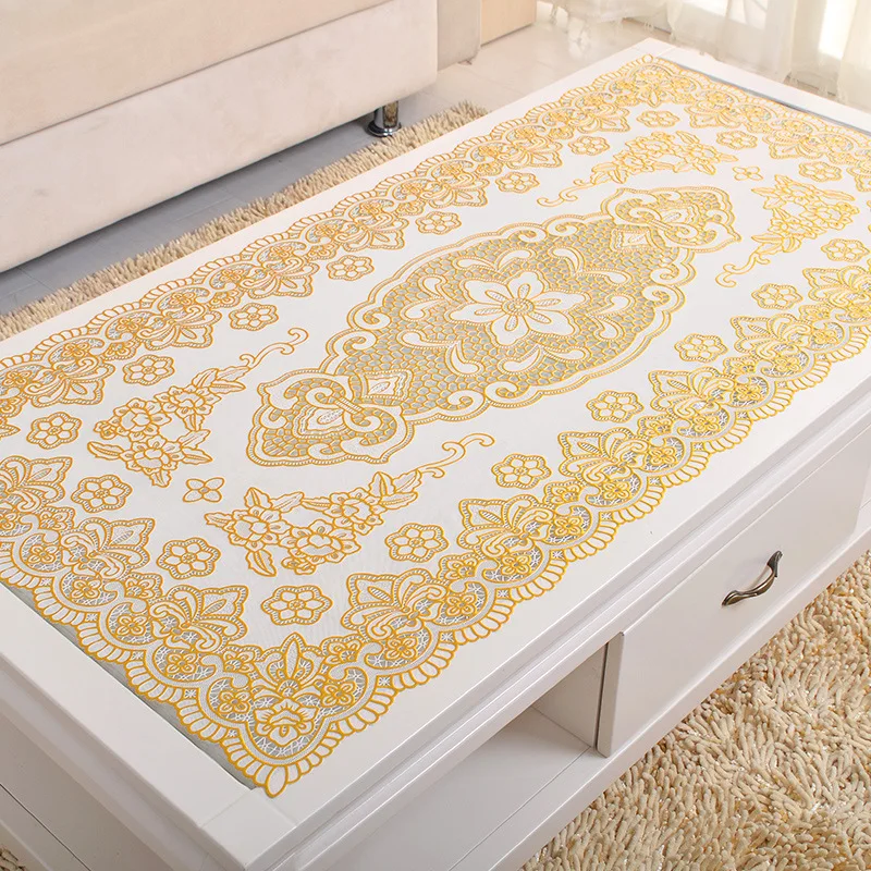 WLIARLEO PVC Tablecloth Bronzing Floral Tableclothes Wedding Banquet Decoration Luxury Table Cover Placemat manteles para mesa | Дом и сад