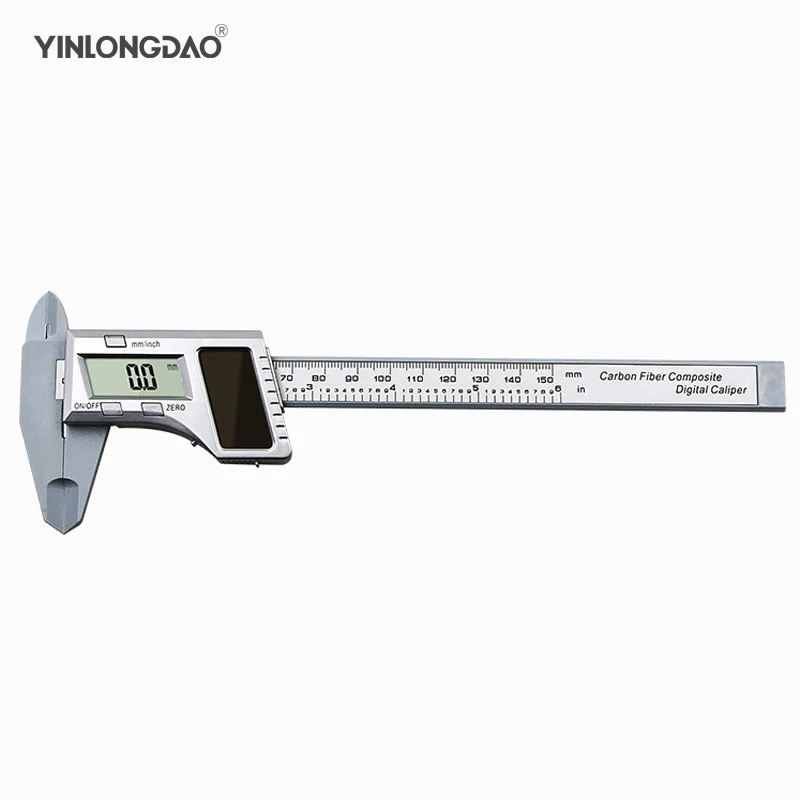 

1pc 0-150mm 6 Inch Plastic LCD Solar Power Digital Electronic Carbon Fiber Vernier Caliper Rule Gauge Micrometer Measuring Tool
