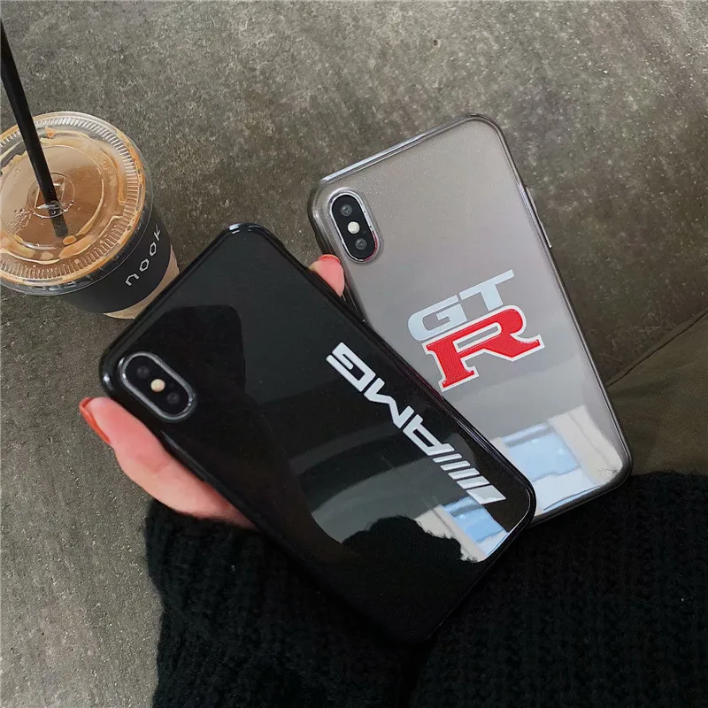 

Hot Motorsport RACING SPORT GTR soft silicone cover case for iphone 6 7 8 6s plus X XR XS Max AMG Luxury tpu glitter phone case