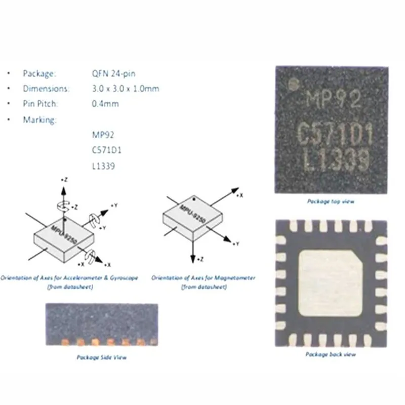 5 шт./лот MPU-9250 GY-9250 Девять ось модуль датчика I2C/SPI связь