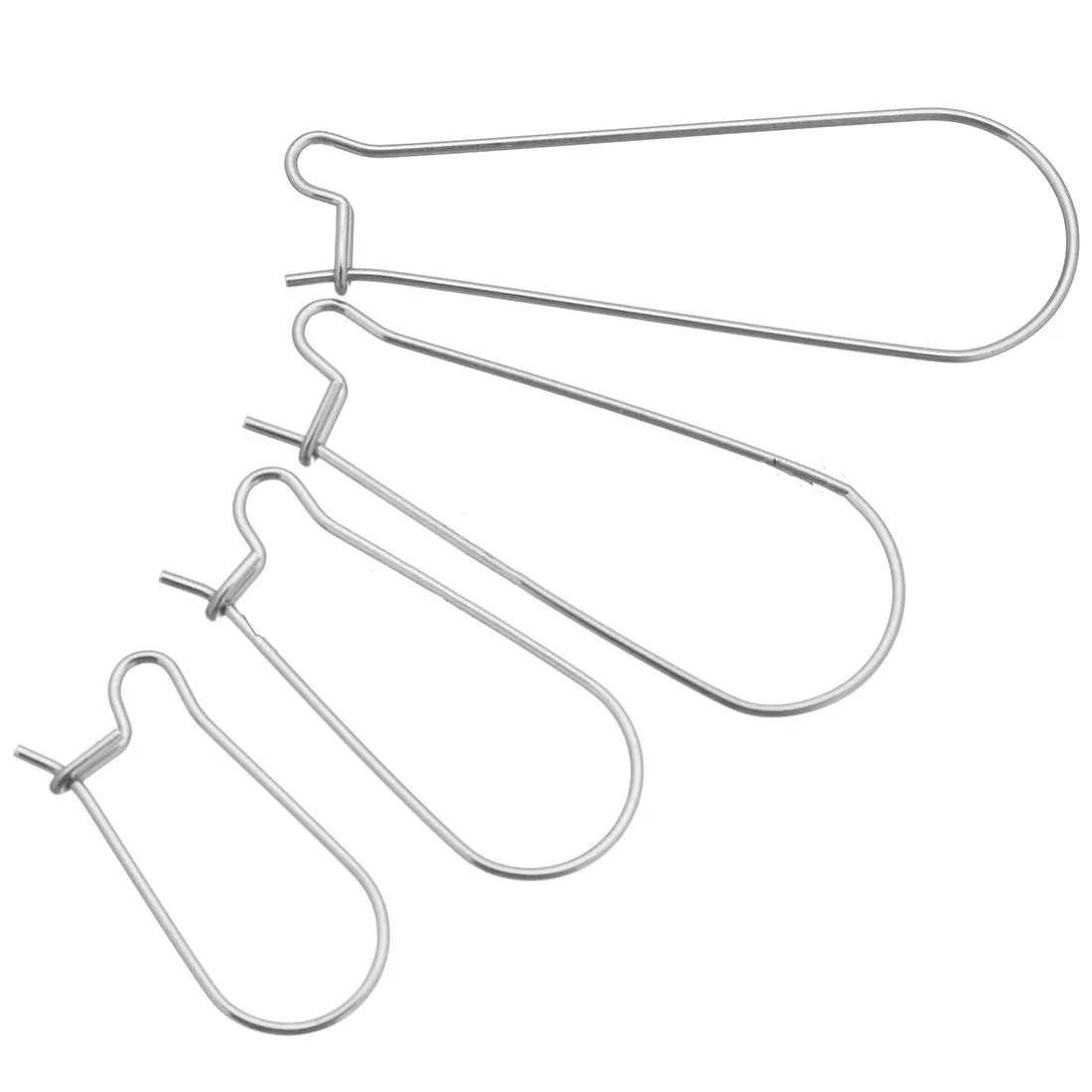 

50Pcs/lot Surgical Stainless Steel Hypoallergenic Kidney Ear Wires Earring Hooks Clasp for DIY Earring Jewelry Making Findings