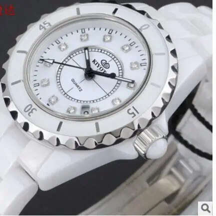 CW012 Ceramic bracelet font b watch b font Black ceramic white ceramic square stone