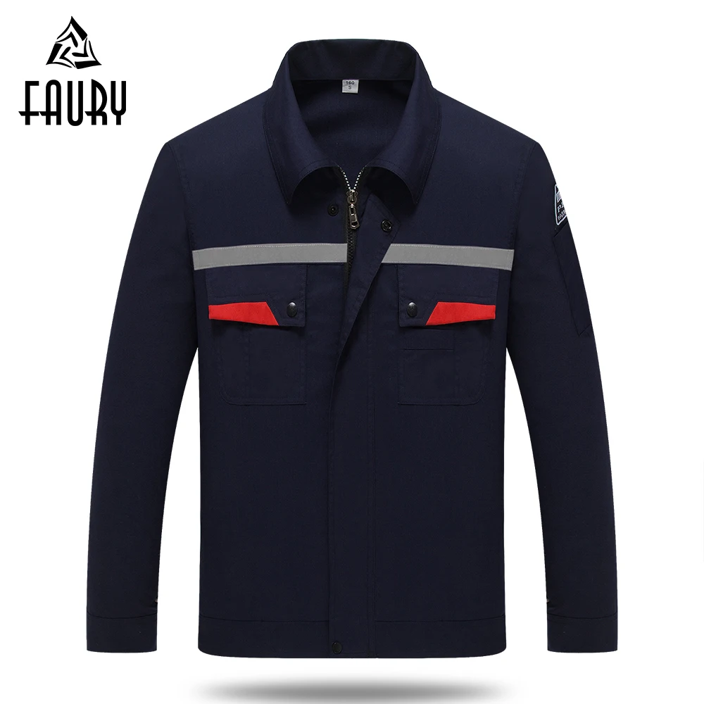 

Work Safety Clothing Workshop Uniform Long Sleeve Reflective Safety Jacket+pants Set Repairman Women Mens Auto Repair Coveralls