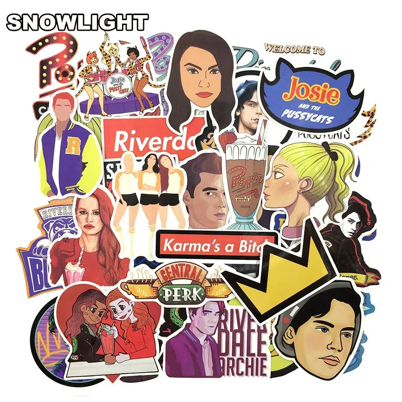 HOT 35pcs/LOT Riverdale Stickers for Laptop Skateboard Home Decoration Car Styling Vinyl Decals Doodle Cool DIY Sticker