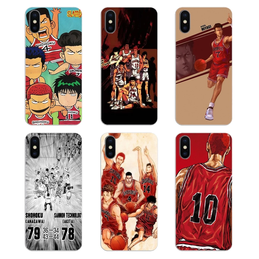 For Samsung Galaxy Note 8 9 S9 S10 A8 A9 Star Lite Plus A6S A9S Japanese anime Slam Dunk Pattern Soft Transparent Cases Covers |