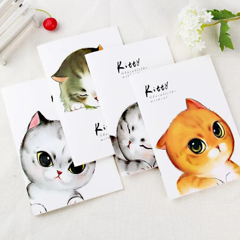 1pc Cat Time A5 Notebook Student Notepad Soft Copy Book Weekly