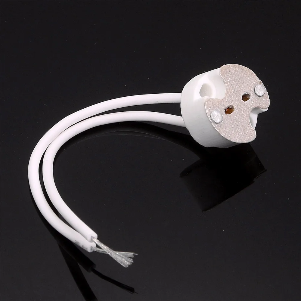 Основание светильника MR16 G4 GU5.3 Керамика лампа держатель гнезда с кабели для разъем светодиодные лампочки 5 шт./лот