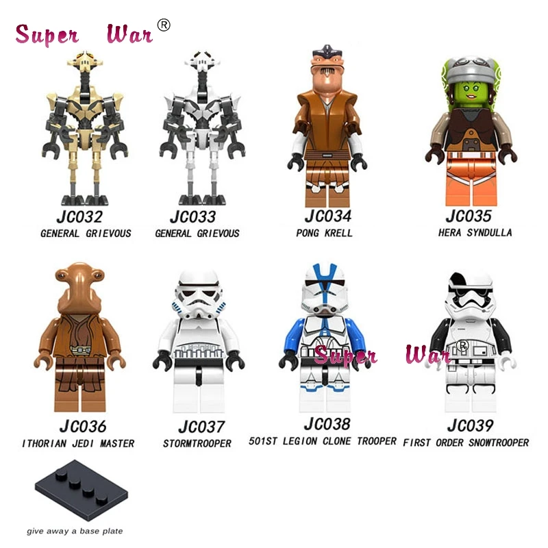 

Single Star Wars Stormtrooper Sergeant Maz Kannata Snoke General Grievous Pong Krell Jedi Master building block toy for children