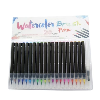 

HOT-20 Color Watercolor Pen Color Soft Pen Hook Mark Pen Pen Fine Line Point Colored Pens Art Water Based Assorted Ink Drawing