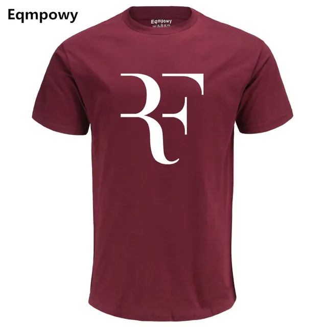 Eqmpowy Fashion Roger Federer RF Print T Shirt Men Short ...